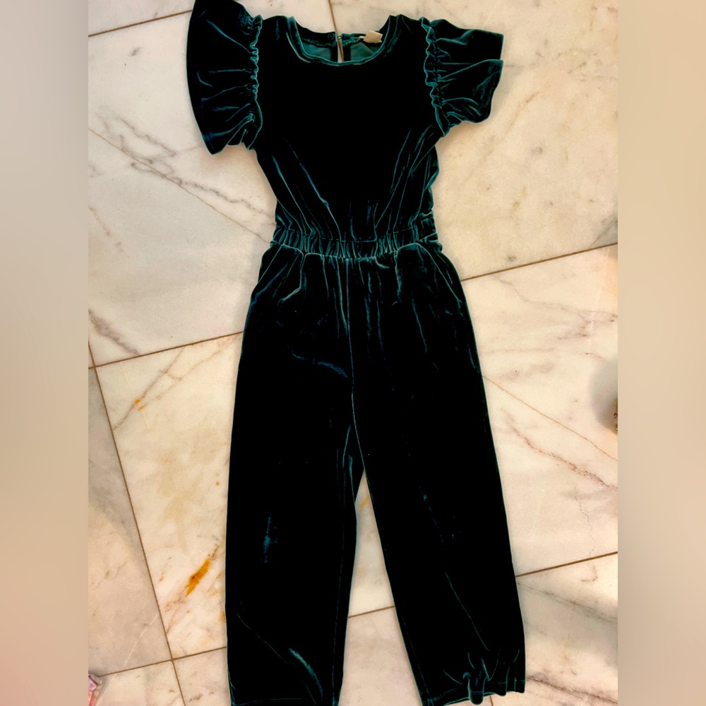 Crewcuts Green Velvet Jumpsuit